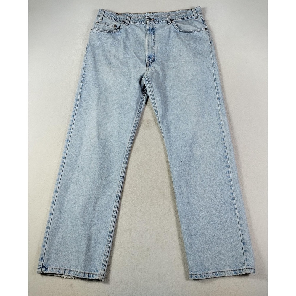 Vintage Levis 505 Jeans Mens 40x30 Light Wash Blue Straight Leg USA Denim